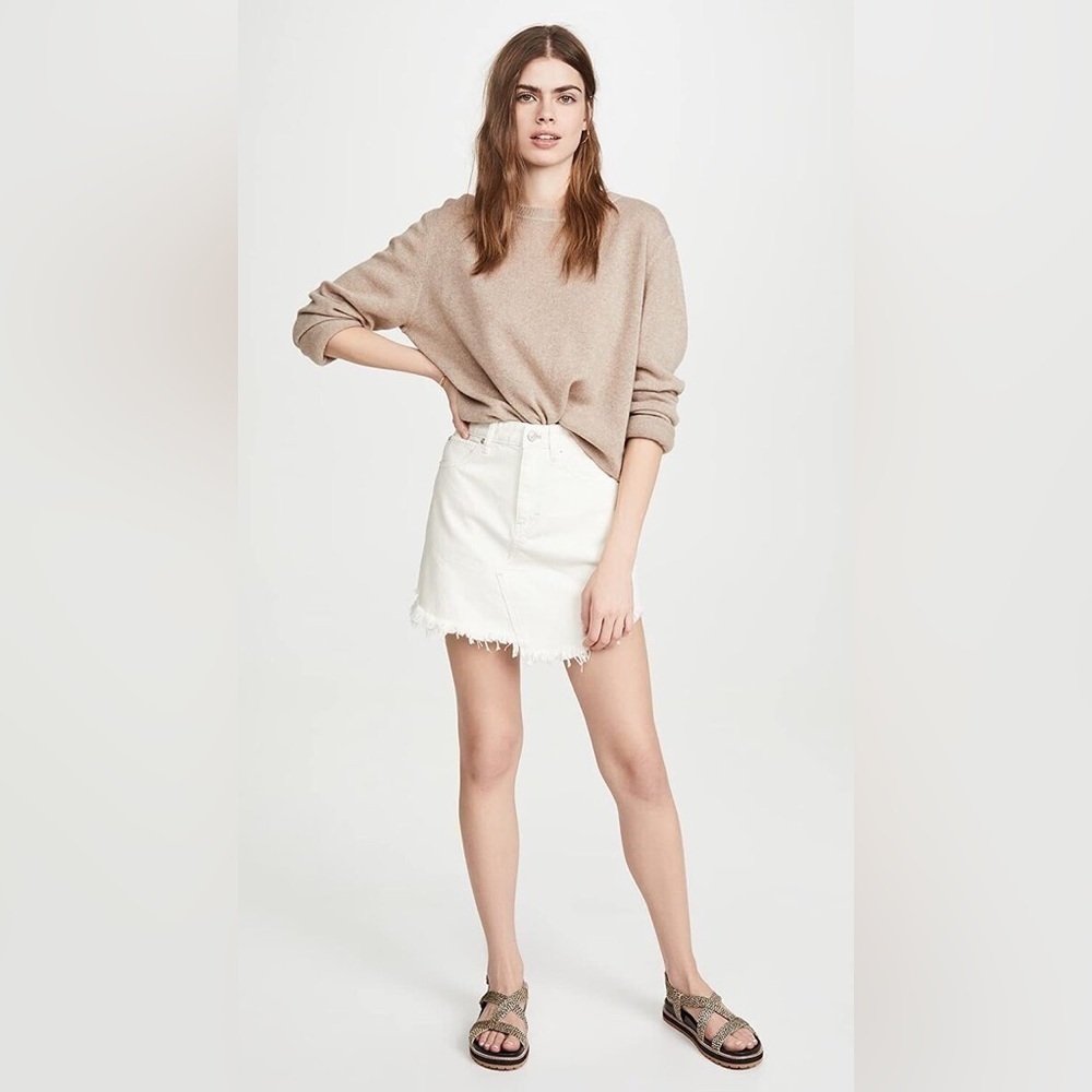 We The Free By Free People Bailey Denim Skirt in Coconut Size 27